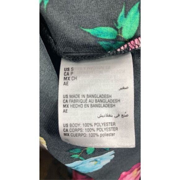 INC International Concepts Women's Intimates Bold Floral Robe Black Size Small - Picture 8 of 9